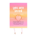 You Are Loved Rose Quartz Crystal Heart Bracelet